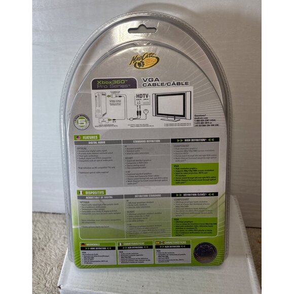 Mad Catz Xbox 360 Compatible Pro Series VGA Cable 15FT HDTV Digital/Analog Audio - Picture 4 of 6